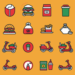 set of icons food