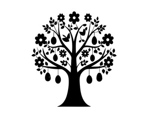 creative details Easter Tree Icon Vector Illustration