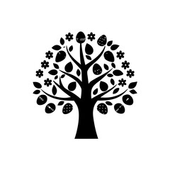 creative details Easter Tree Icon Vector Illustration