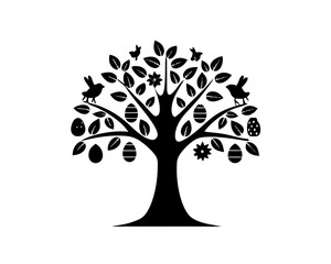 creative details Easter Tree Icon Vector Illustration