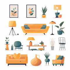 set of furniture icons