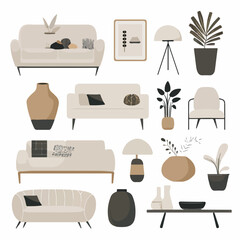 vector set of furniture icons