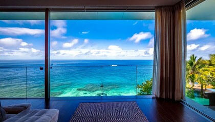 Fototapeta premium 海の見える美しい部屋 夏のバケーション
