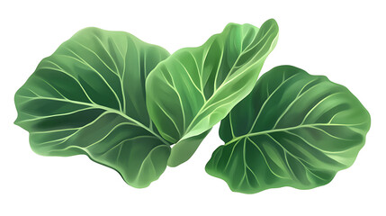 Obraz premium Vibrant green cabbage leaves illustration