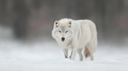 Obraz premium Majestic White Wolf In Snowy Landscape