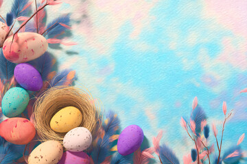Vibrant Abstract Colorful Background Design, Easter Eggs