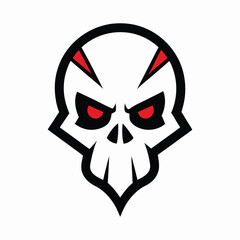 Skull head mascot logo on white background 
