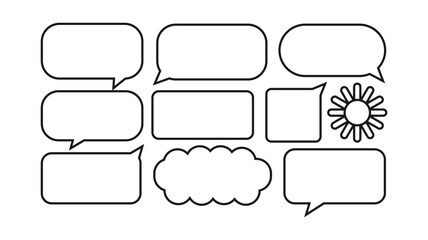 Obraz premium Collection of Blank Speech Bubbles and Thought Clouds in a Graphic Design Style