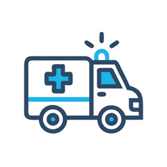 Ambulance Icon Representing Emergency or Cardiac Care