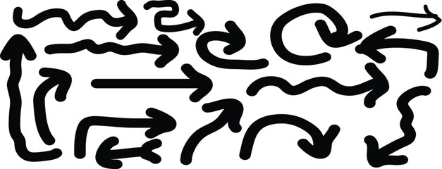 Hand Drawn Arrow Vector Icon in Sketch Style for Navigation and Directional UI Design. Eps 10