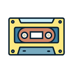 Fototapeta premium Cassette Tape Icon Representing Vintage Music or Retro Audio