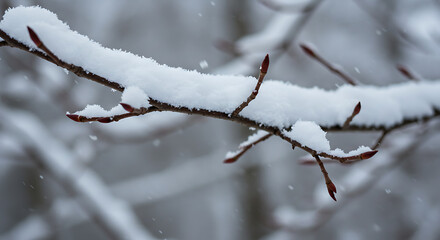 Winter's Hush: Crimson & Snow AI Generated