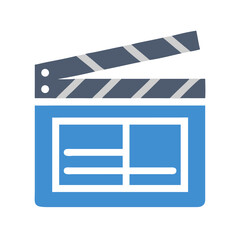 Fototapeta premium Clapperboard Icon Representing Film Production or Movie Making