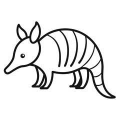 Armadillo outline icon on white background
