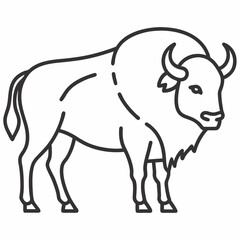 Bison outline icon on white background