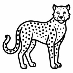 Cheetah outline icon on white background