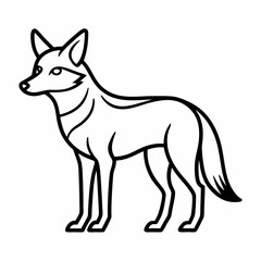 Coyote outline icon on white background
