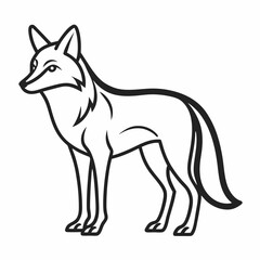 Coyote outline icon on white background