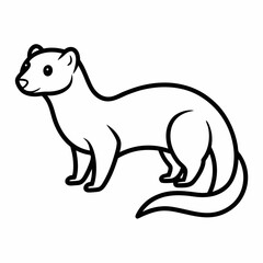 Ferret outline icon on white background