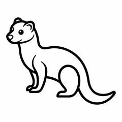 Ferret outline icon on white background