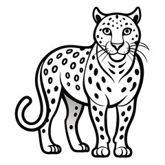 Jaguar outline icon on white background