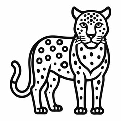Jaguar outline icon on white background