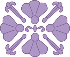Baroque Motif with Purple Shells