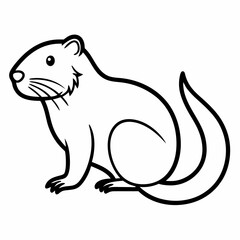 Muskrat outline icon on white background