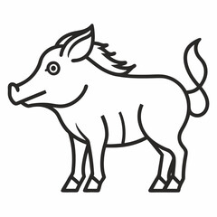 Warthog outline icon on white background