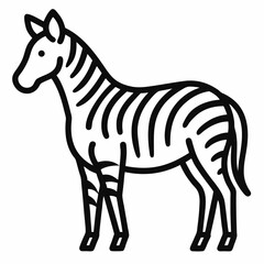 Zebra outline icon on white background