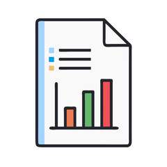 Obraz premium Document with Bar Chart Icon Representing Data Analysis or Report