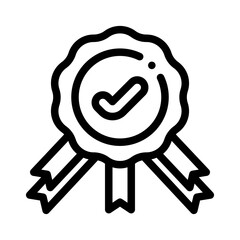 approval badge line icon