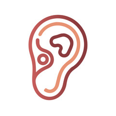 Ear Icon Representing Auditory System or Anatomy