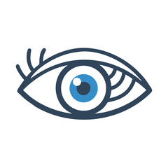 Eye with Eyelashes Icon Representing Visual Perception or Sight