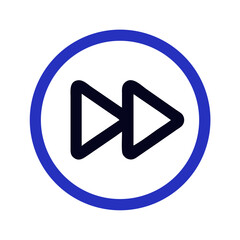 Fototapeta premium Fast Forward Button Icon Representing Skip or Quick Progression