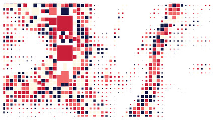 Geometric background square styles colorful rectangles halftone pixel pattern.
