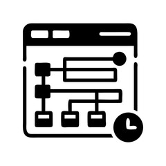 Fototapeta premium Gantt Chart Icon Representing Project Timeline and Scheduling