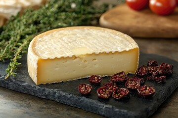 Creamy Wheel of Cheese with Dried Fruit and Herbs