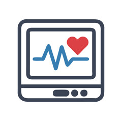 Fototapeta premium Heart Monitor Icon Representing Cardiac Rhythm