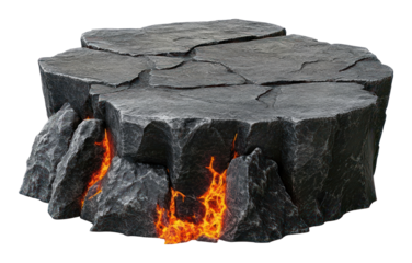 PNG Rocky with lava podium geological formation outdoors.