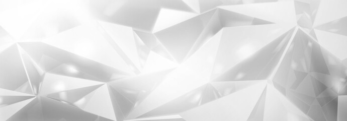 Vector illustration of vibrant gray abstract crystal background with geometric shapes and light effects, creating a modern futuristic design.