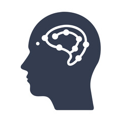 Human Head Silhouette Icon Representing Facial Features or Profile