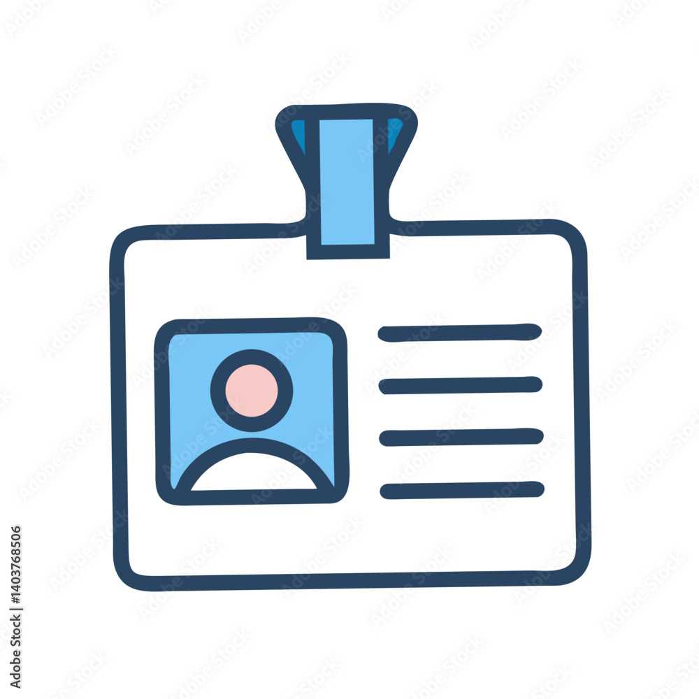 Aufkleber ID Badge Icon Representing User Profile or Employee Identification