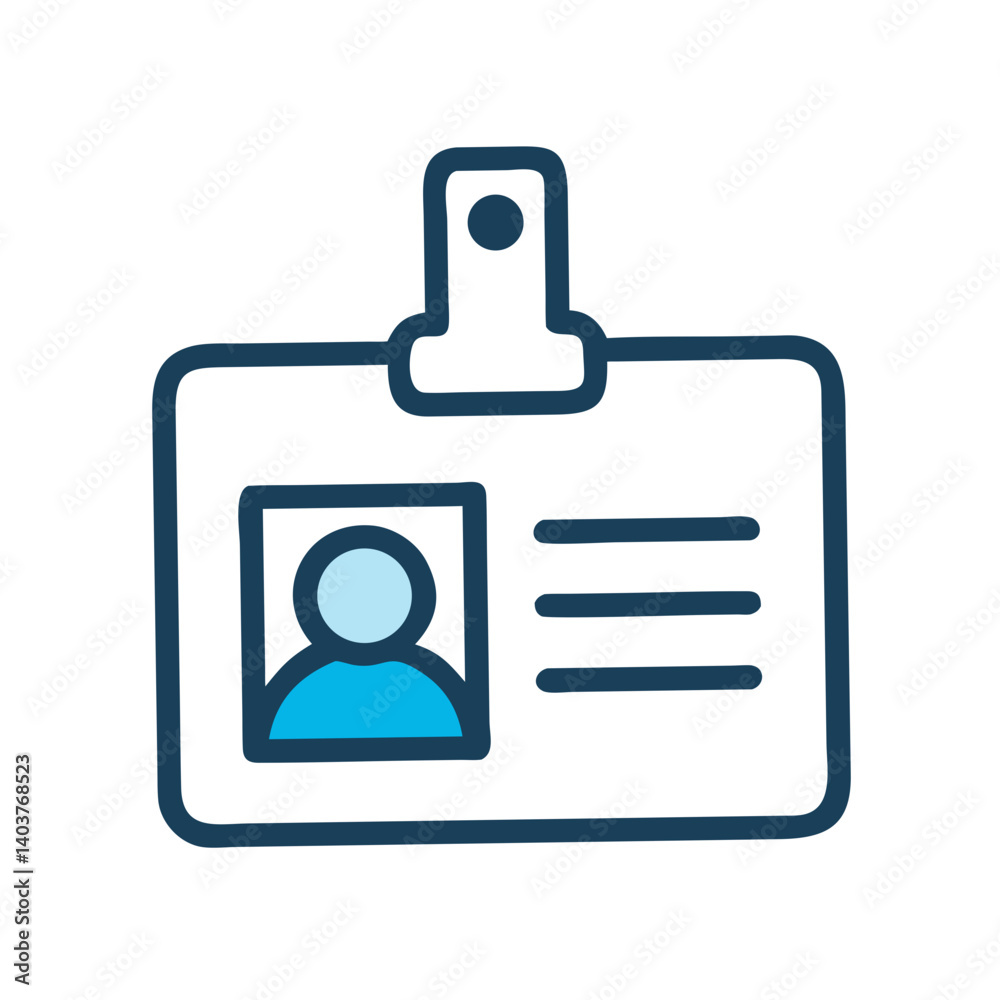 Poster ID Badge Icon Representing User Profile or Employee Identification