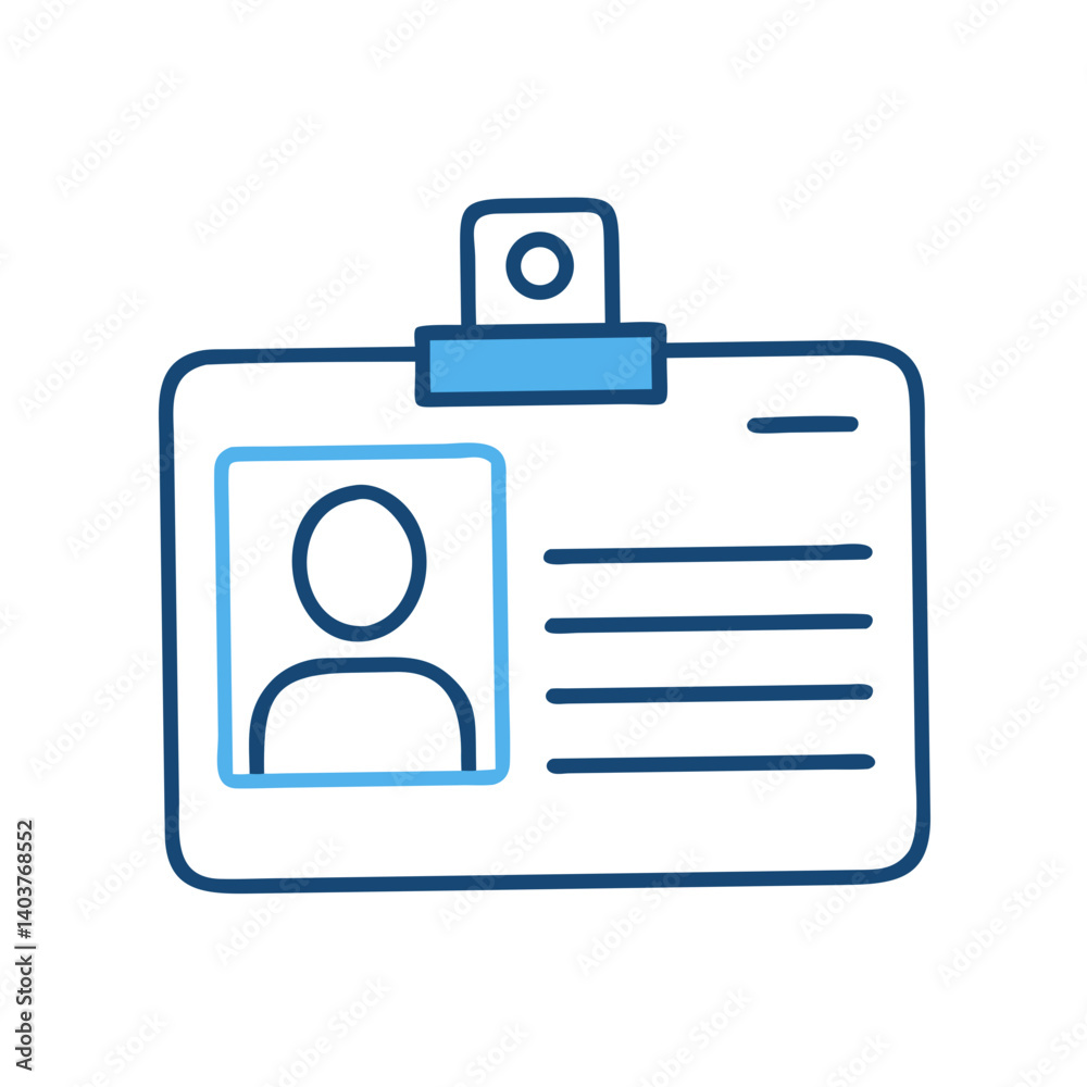 Aufkleber id badge icon representing user profile or employee identification