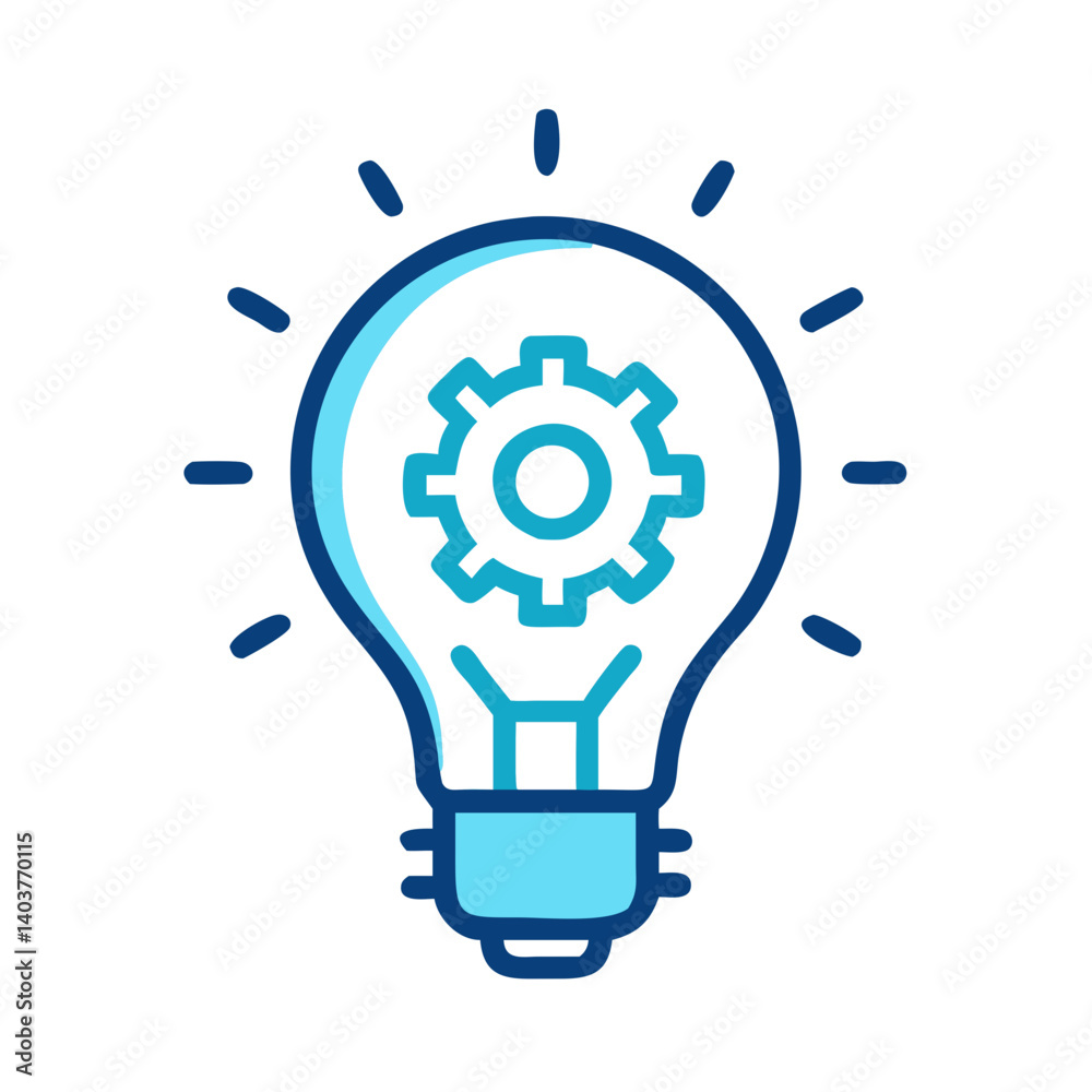 Poster lightbulb icon representing creative idea or innovation