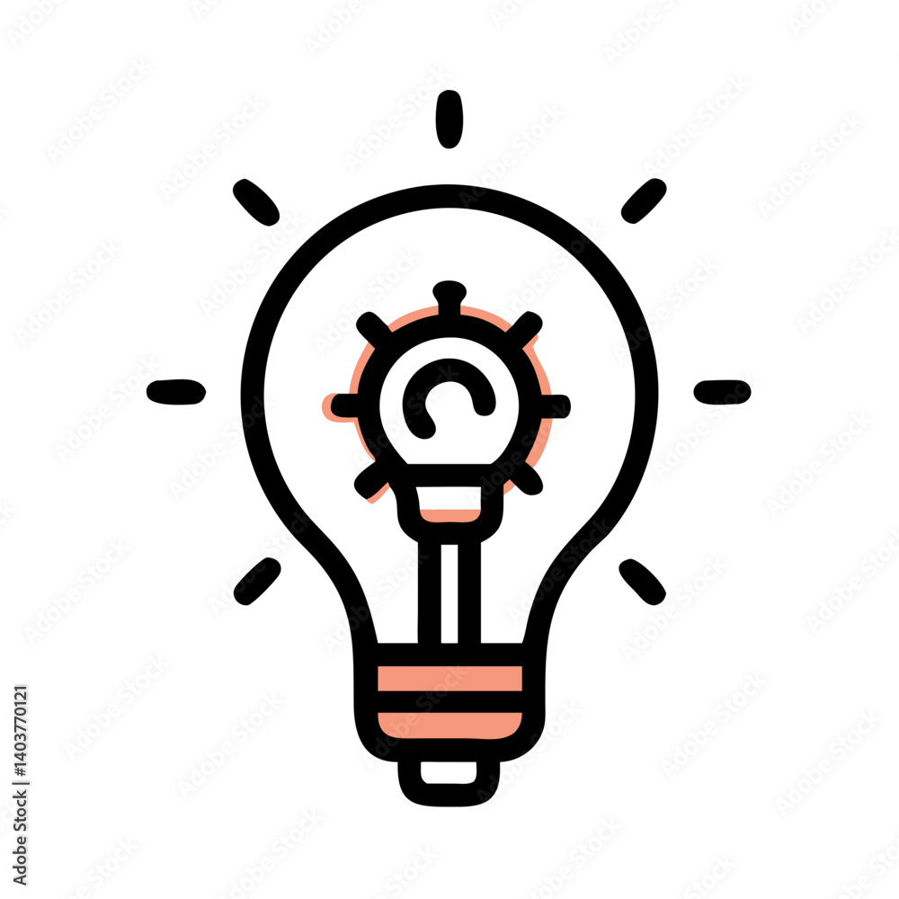Poster lightbulb icon representing creative idea or innovation