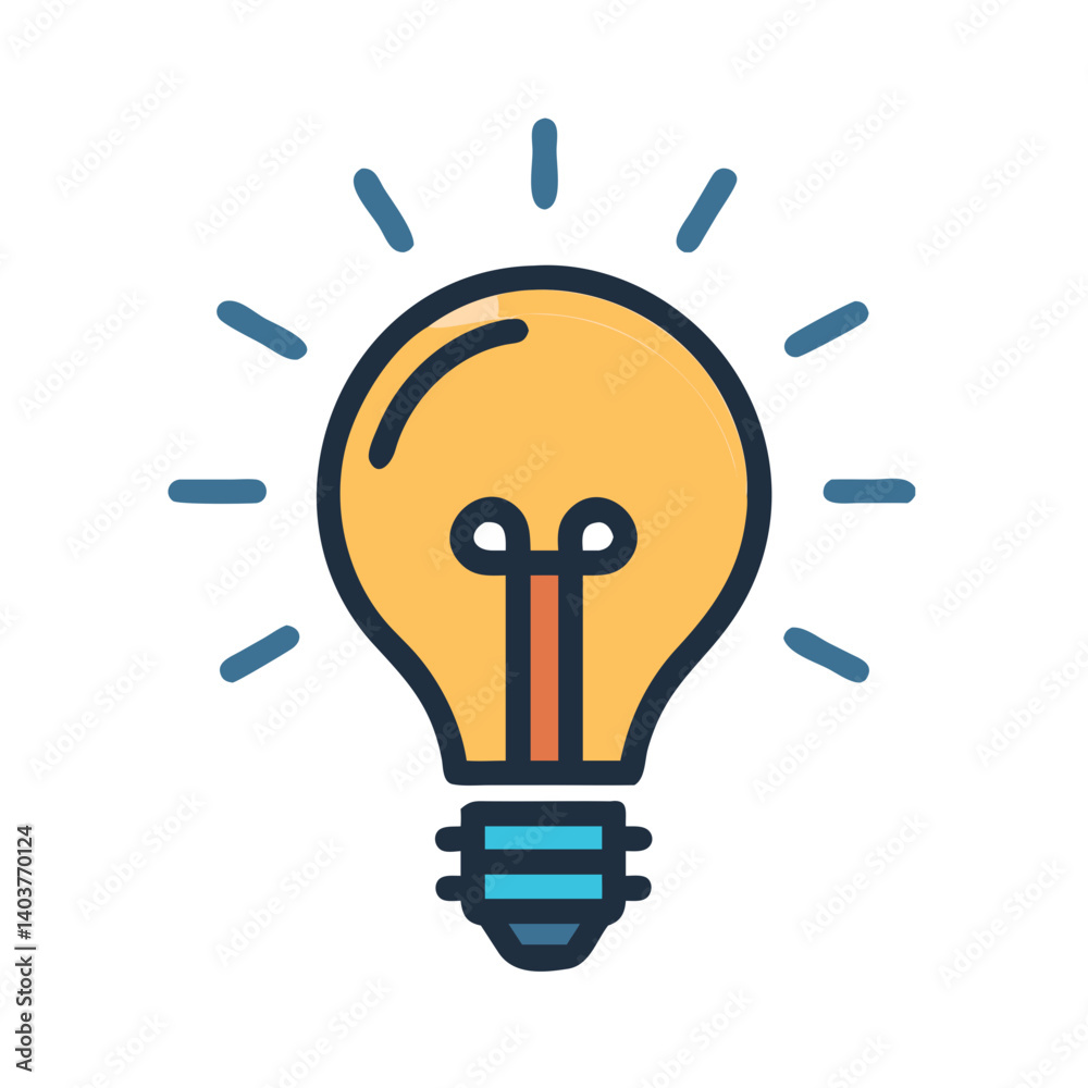 Poster lightbulb icon representing creative idea or innovation