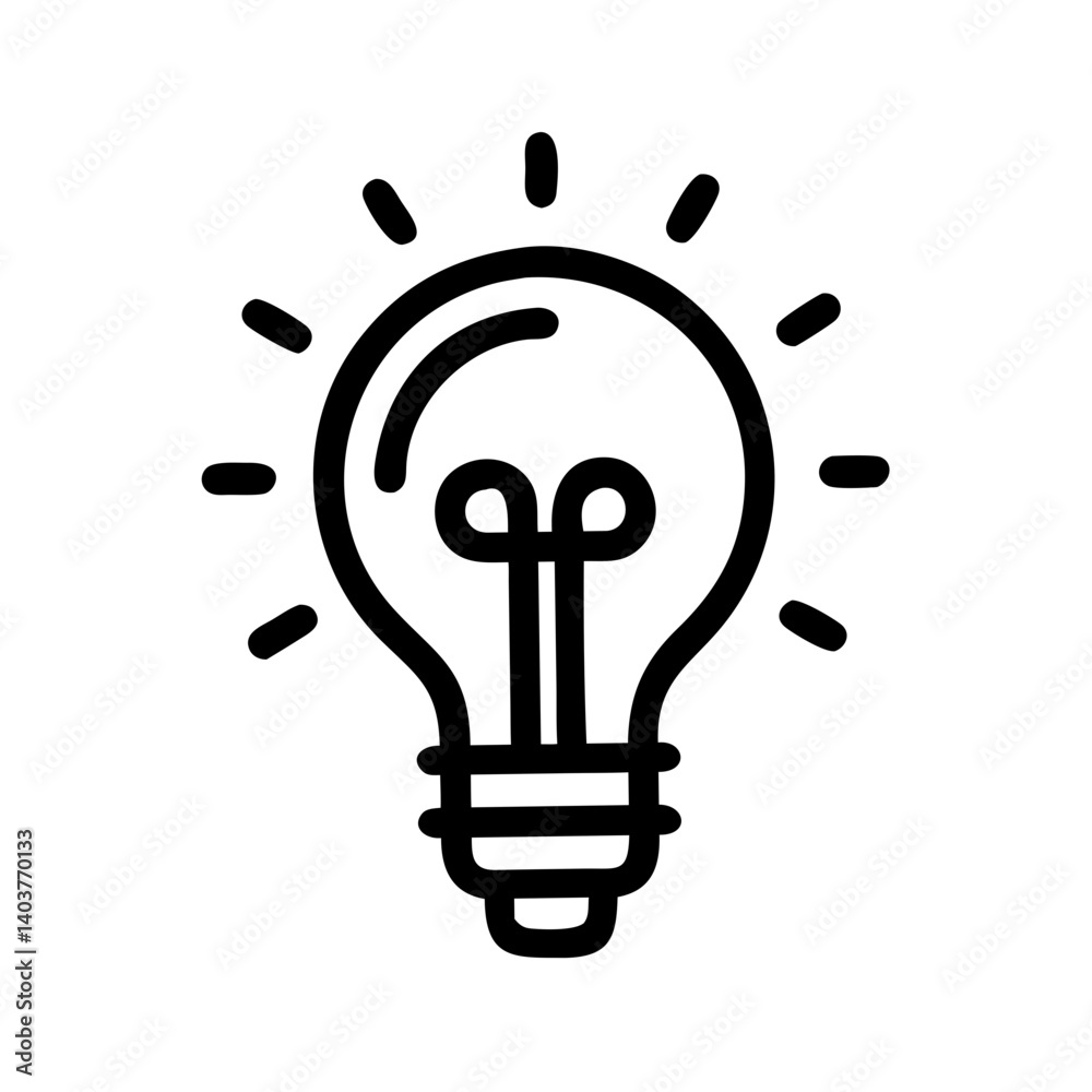 Poster light bulb icon representing idea or inspiration