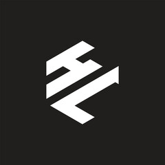 Initial TH Logo Polygon Shape Letter logo Design black background